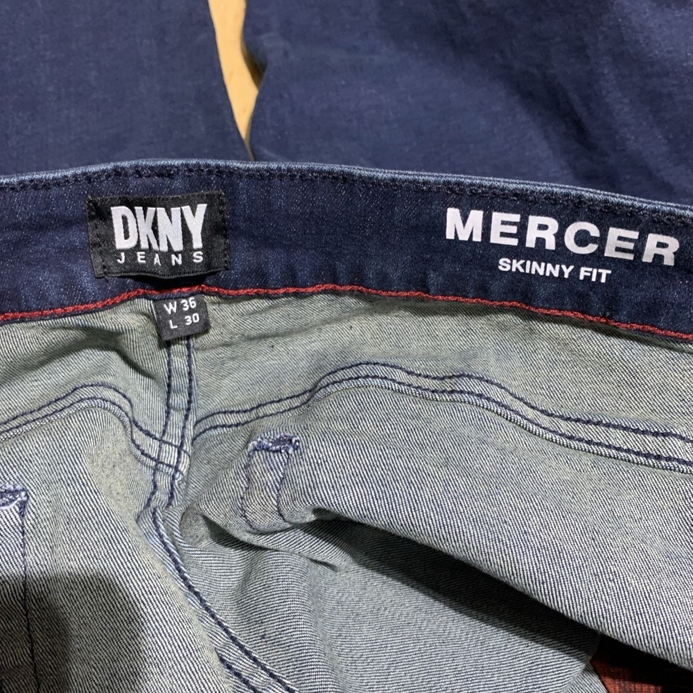 DKNY Mercer Men's 36x30 Jeans Skinny‎ Fit City Blue Cotton Stretch NWT $79.50 - Picture 9 of 11